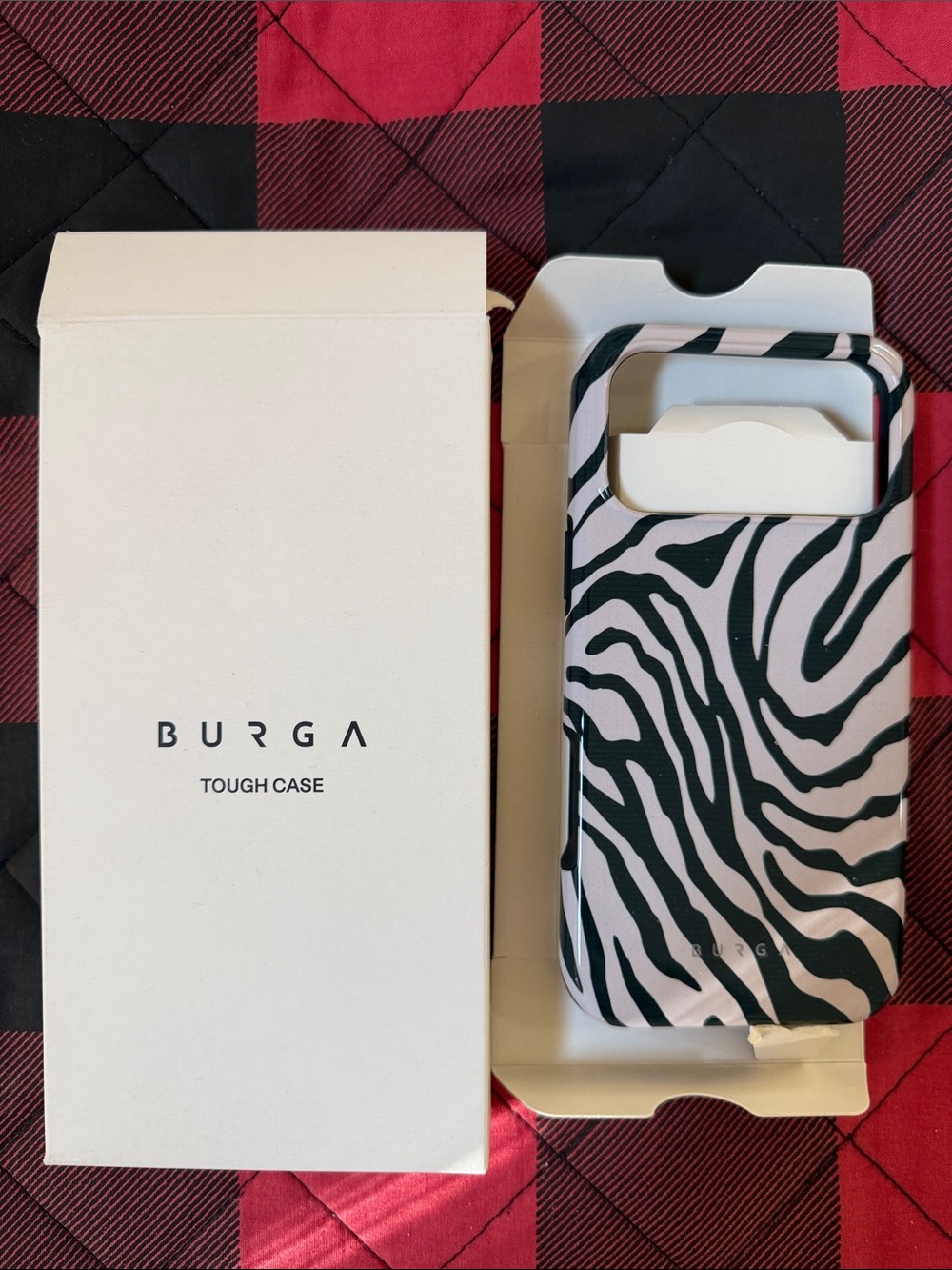 Burga Zebra Print Tough Phone Case - Black & White